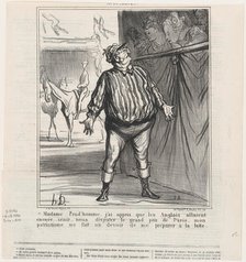 Madame Prudhomme, j'ai appris que les Anglais allaient encore disputer..., 1870. Creator: Honore Daumier.