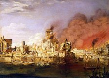 The Great Fire of Hamburg on 5th May 1842'.   Creator: Martens, Ditlev (1795-1864).