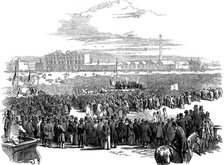 Mass meeting of Chartists on Kennington Common, London, 10 April 1848. Artist: Unknown