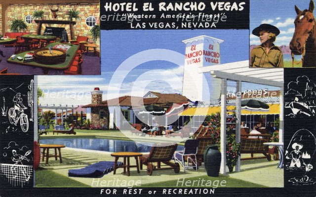 Hotel El Rancho Vegas, Las Vegas, Nevada, USA, 1942. Artist: Unknown