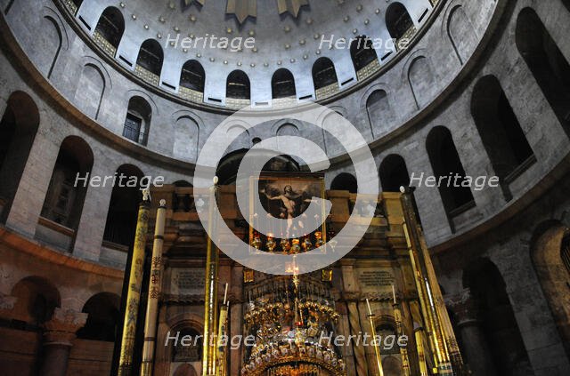 Aedicula, the Tomb of Christ at the Holy Sepulchre, Jerusalem, Israel, 2014. Creator: LTL.