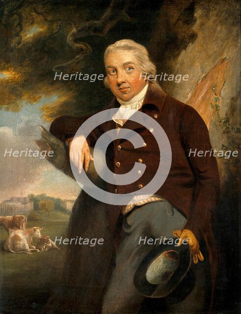 Edward Jenner, with a view of Berkeley, Glos, between 1769 and 1812. Creator: John Raphael Smith.