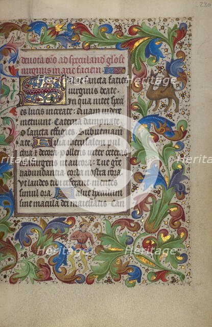 Decorated Initial S; Book of Hours, about 1450-1455. Creator: Unknown.