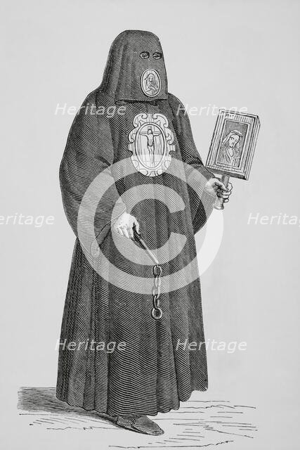 Member of the Brotherhood of Death in Venice, 1878. Creator: Unknown.