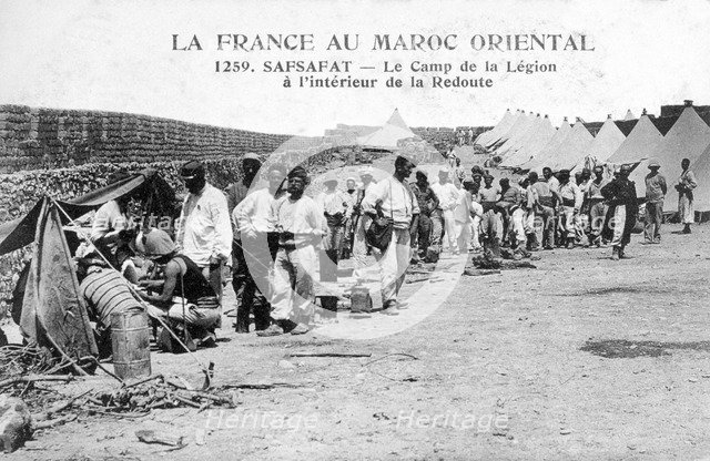 French Foreign Legion in Safsafat, eastern Morocco, 20th century. Artist: Unknown