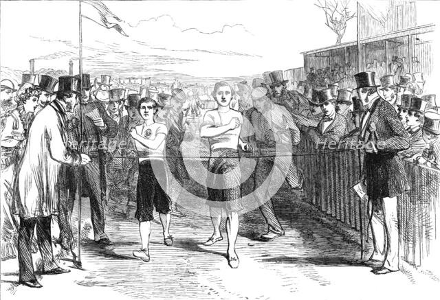 King's College School Athletic Sports: finish of the two-mile walking-match, 1870. Creator: Unknown.