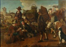 Evening in the Town Square, c1750. Creator: Ceruti, Giacomo Antonio (1698-1767).