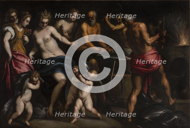 Visit of Venus in the forge of Vulcan, c.1585-1590 . Creator: Palma il Giovane, Jacopo, the younger (1544-1628).