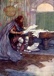 'Alfred found much pleasure in reading', 9th century, (1905).Artist: A S Forrest