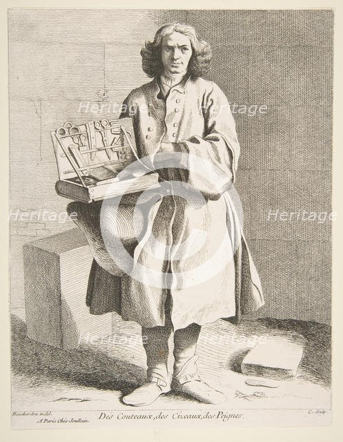 Peddler of Knives, Scissors and Combs, 1742. Creator: Caylus, Anne-Claude-Philippe de.