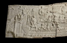 One of a set of reliefs from Trajan’s column (A150-151), Rome, 113. Trajan and fleet leaving Ancona, Artist: Unknown.