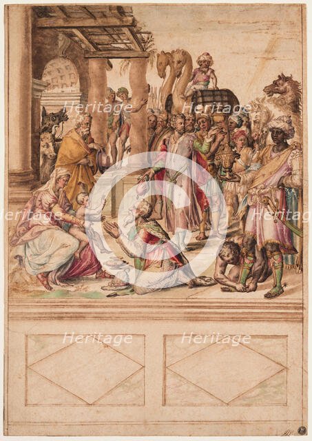 Adoration of the Magi, after 1546. Creator: School of Clovio.