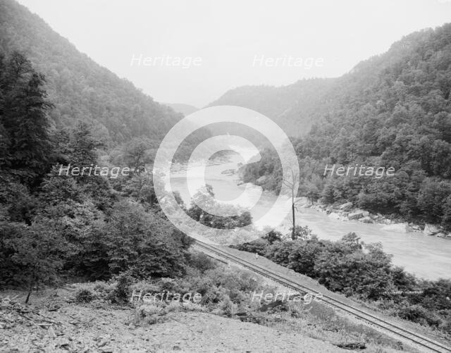 New River canyon, west of Nuttall Station, W. Va., c.between 1910 and 1920. Creator: Unknown.