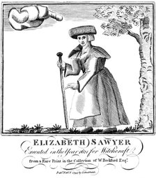 Elizabeth Sawyer, executed as a witch in England in 1621, 1794. Artist: Unknown