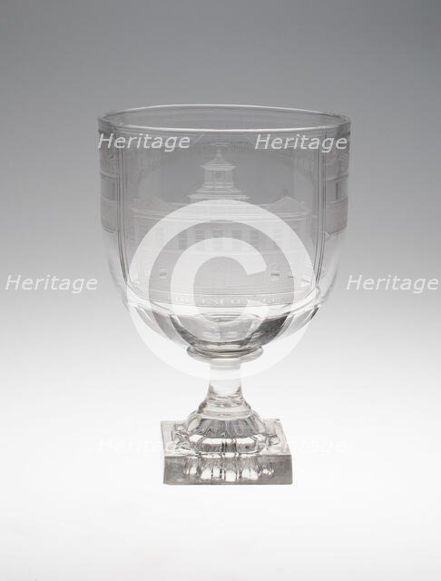 Goblet (Rummer): Celebrating Ships, Colonies, and Commerce, England, c. 1830. Creator: Unknown.