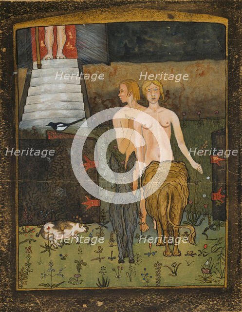 Adam and Eve, c.1895. Creator: Simberg, Hugo (1873-1917).