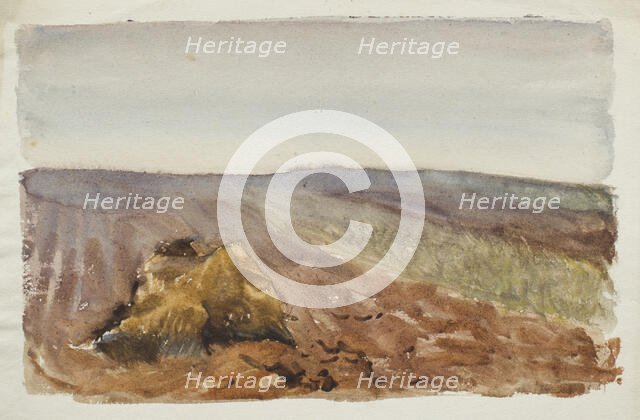 Landscape study of ploughed fields, c1875-1944. Creator: George Clausen.