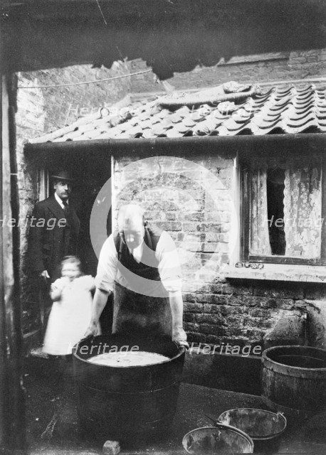 Cleaning shells for manufacturing, 1900s. Artist: John Galt