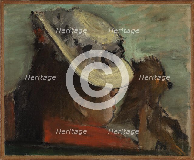 Lady with a Dog, ca 1877-1880. Creator: Degas, Edgar (1834-1917).