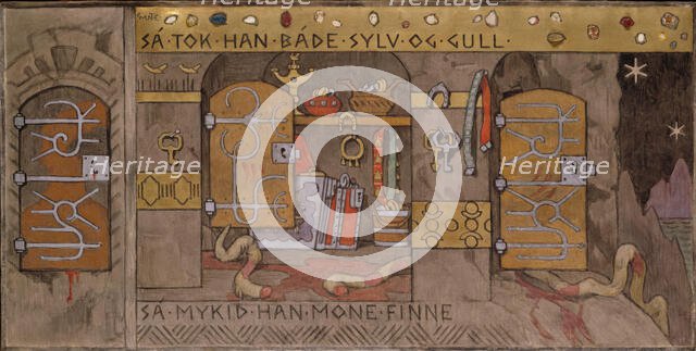 Asmund bringing Home Silver and Gold, 1902-1904. Creator: Gerhard Munthe.