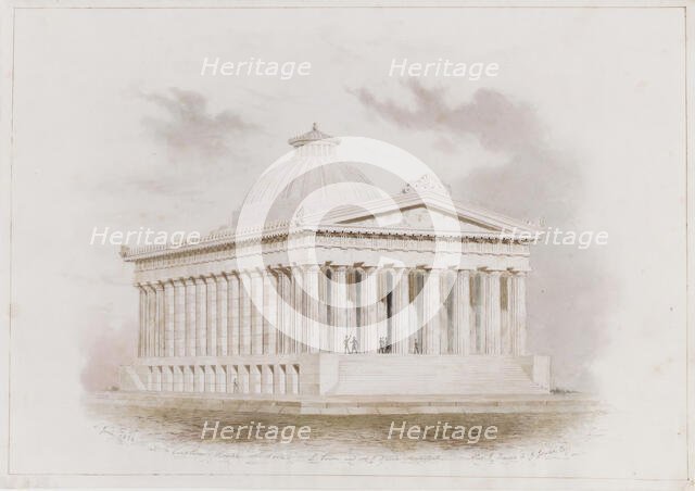 U. S. Custom House, New York (perspective), 1834. Creators: Ithiel Town, Alexander Jackson Davis.