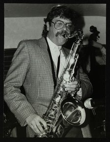 Tenor saxophonist Alan Skidmore playing at The Bell, Codicote, Hertfordshire, 16 November 1986. Artist: Denis Williams