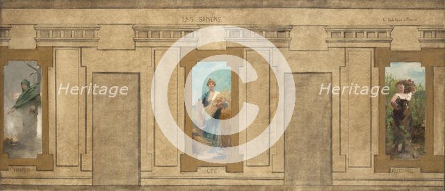 Esquisse pour la mairie de Courbevoie : Les Saisons. Hiver, été, automne, 1884. Creators: Ernest Jean Delahaye, Louis Picard.