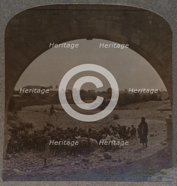 'Aqueduct showing Jericho through Arch', c1900. Artist: Unknown.