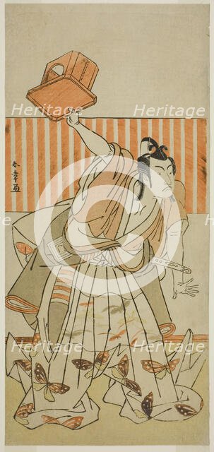 The Actor Ichikawa Monnosuke II as Ageha no Chokichi Disguised as Soga no Goro Tokimune..., c. 1778. Creator: Shunsho.