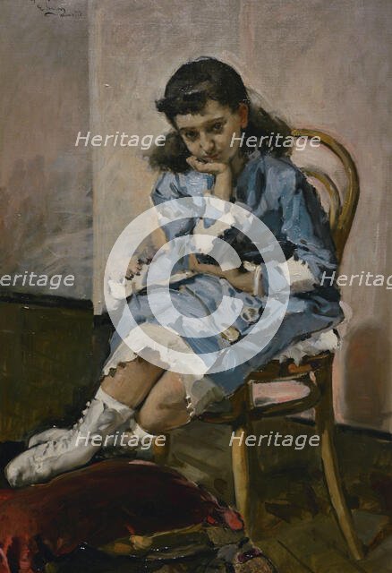 Maria Guerrero, Young Girl (1867-1928), 1878. Creator: Emilio Sala.