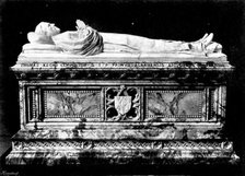 Monument to Bishop Claughton, to be placed in the North Transept of St. Albans Abbey, 1895. Creator: George Meisenbach.