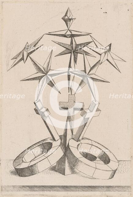 A Perspective of Seven Stars Balanced on Three Crosses, 1567. Creator: Mathis Zundt.