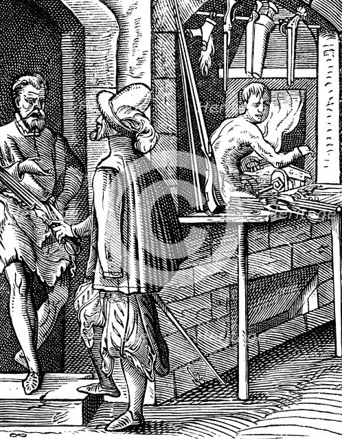 Harquebusier or hand-gun maker, c1559-1591. Artist: Jost Amman