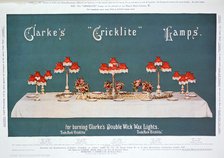 Advert for Clarke's 'Cricklite' Lamps, 1899. Artist: Unknown