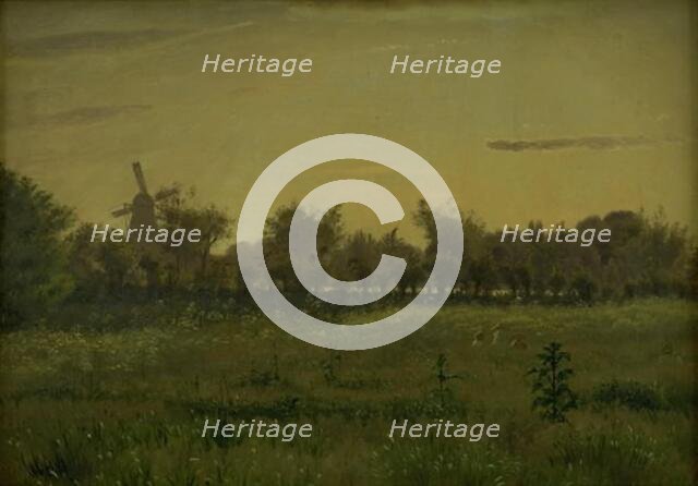 The Meadow near the Artist's House at Farimagsvej outside Copenhagen, 1855. Creator: Vilhelm Kyhn.