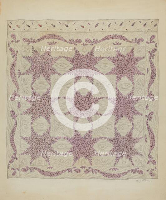 Patchwork Quilt, c. 1936. Creator: Mary Berner.