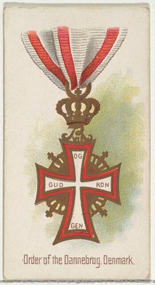 Order of the Dannebrog, Denmark, from the World's Decorations series (N30) for Allen & Gin..., 1890. Creator: Allen & Ginter.