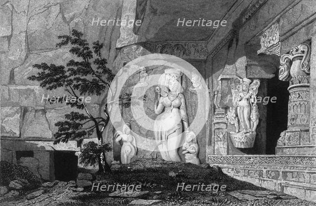 'Rameswur, - Caves of Ellora', 1835. Creator: George Cattermole.