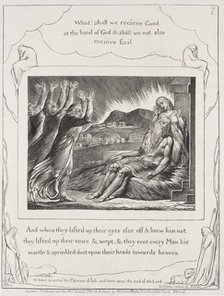The Book of Job: Pl. 7, And when they had lifted up their eyes, 1825. Creator: William Blake (British, 1757-1827).