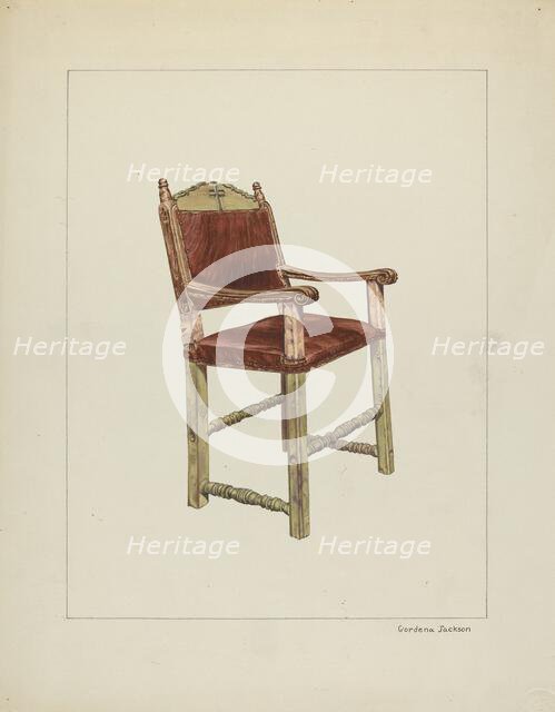 Sacramental Chair, c. 1939. Creator: Gordena Jackson.