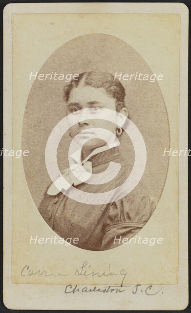 Carte-de-visite portrait of Carrie Lining, ca. 1875. Creator: George N. Barnard.