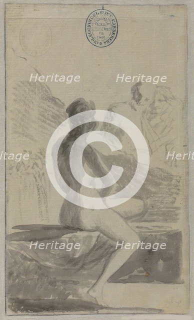 Young woman at the Well (Susanna and the Elders?) from the Madrid Album , 1795.