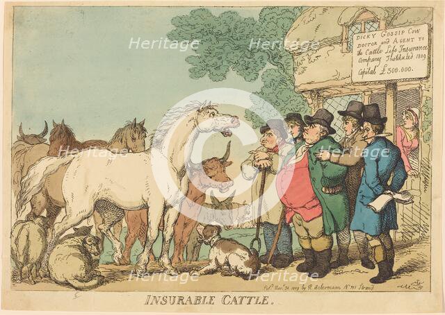 Insurable Cattle, published 1809. Creator: Thomas Rowlandson.