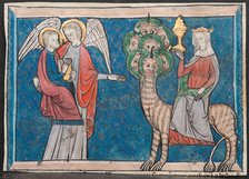 Miniature from a Manuscript of the Apocalypse: The Woman upon the Scarlet Beast..., c. 1295. Creator: Unknown.