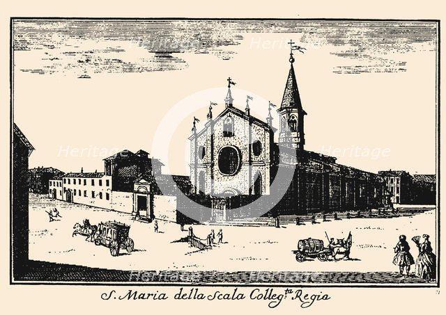 Santa Maria della Scala, Milan, c1745. Creator: Dal Re, Marcantonio (1697-1766).
