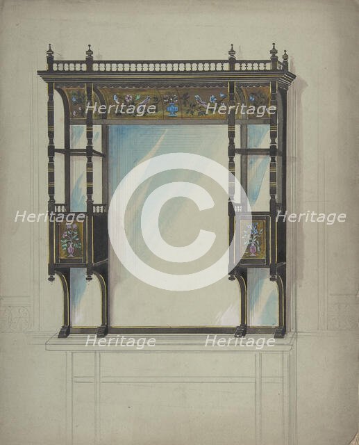 Design for a Mirror over a Mantel, 1840-99. Creator: Anon.