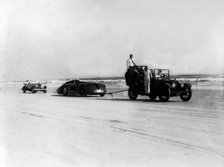 Sunbeam 1000hp World Land speed record attempt at Daytona 1927 Artist: Unknown.