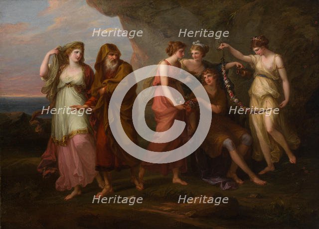 Telemachus and the Nymphs of Calypso, 1782. Creator: Angelica Kauffman.
