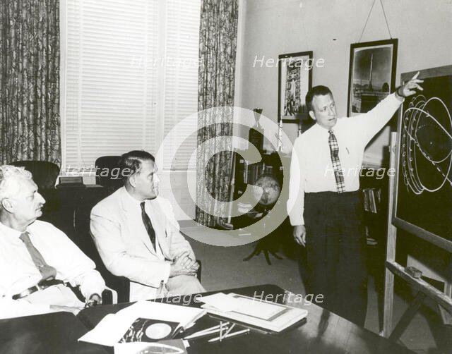 Orbital Trajectories Presentation, Huntsville, Alabama, USA, June 28, 1958.  Creator: NASA.