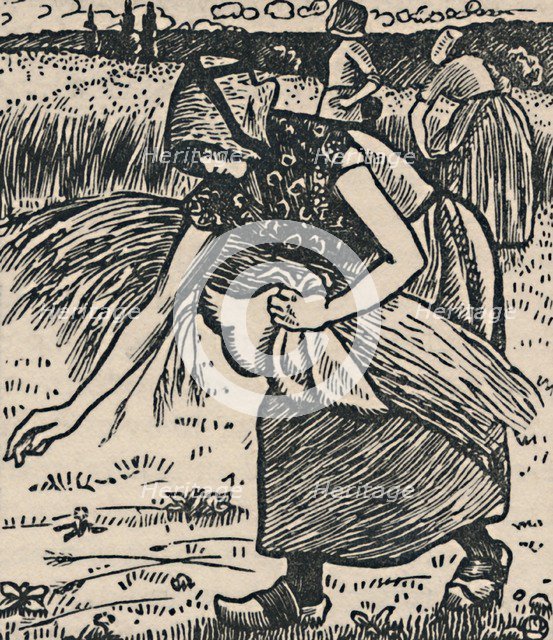 'Ruth Gleaning', 1919. Artist: Lucien Pissarro.